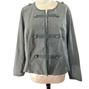 Torrid Grey Military Style Rayon Blend Career Workwear Business Fitted Jacket 4x